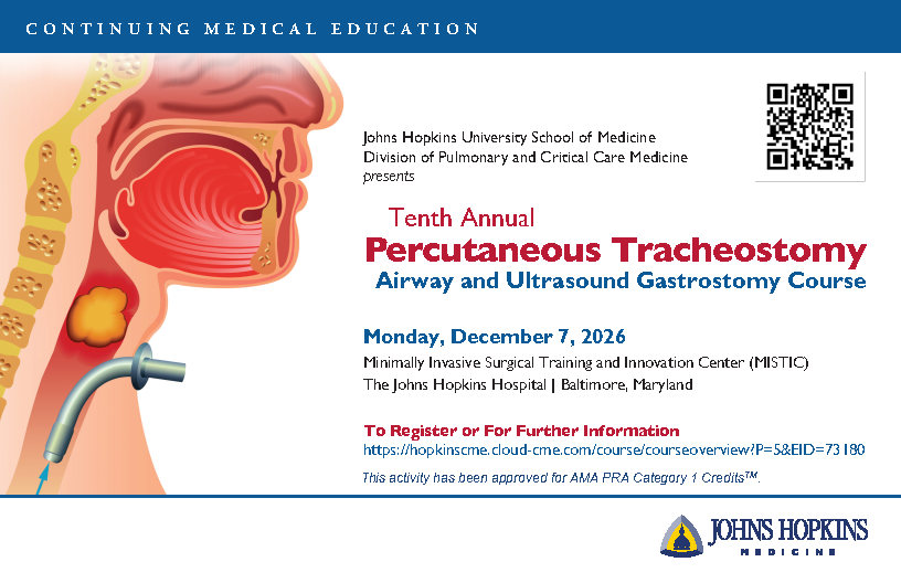Tenth Percutaneous Tracheostomy, Airway and Ultrasound Gastrostomy Course Banner